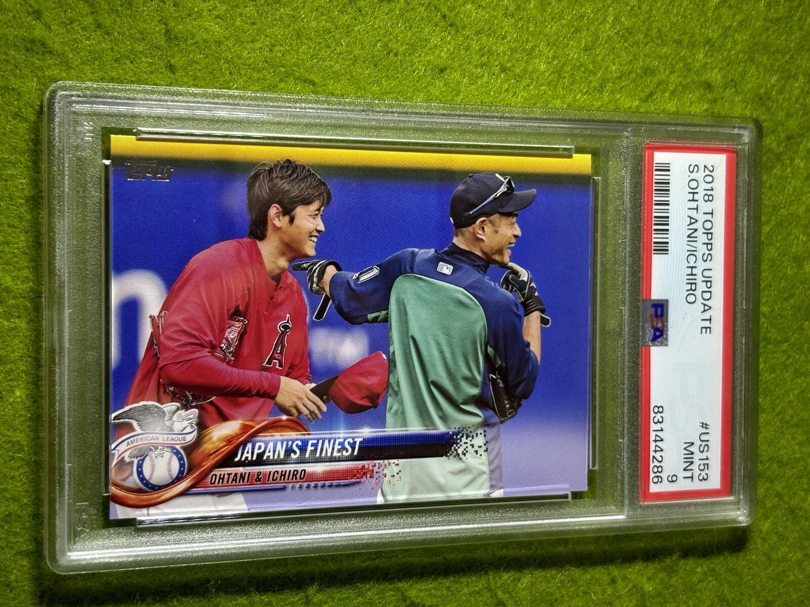 Shohei Ohtani ROOKIE CARD Ichiro Suzuki PSA 9 MINT RC 2018 Topps Update  DODGERS view 18