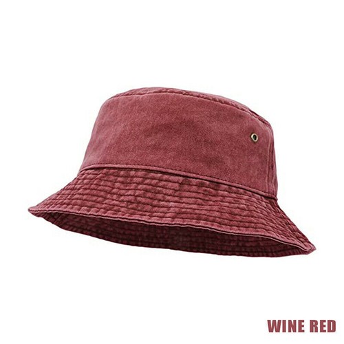 Unisex Men Women WASHED COTTON Sports Bucket Hats Fisherman Hat Outdoor Camping - Picture 17 of 22