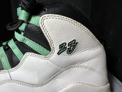 Nike Air Jordan 10 Retro 30th White Verde GS 705180 118 Size 9Y