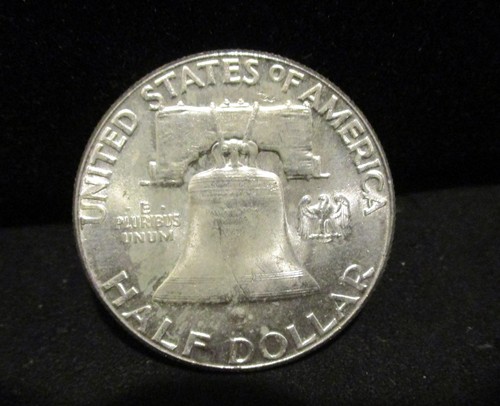 1954 Franklin Silver Half Dollar - Unc. - Obv. Die Clash! FS-402 ENN COINS - Picture 2 of 4