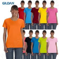 Gildan Womens T-Shirt Short Sleeves Heavy Cotton 5.3 oz Missy Fit S-XL G500L