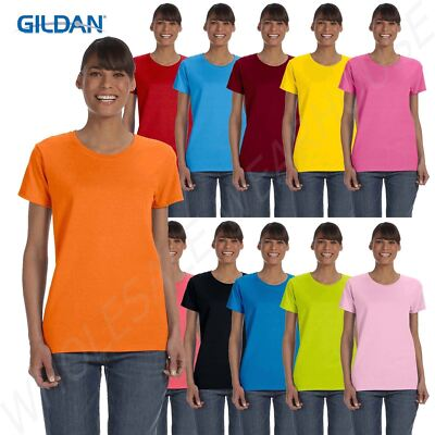 #ad Gildan Womens T Shirt Short Sleeves Heavy Cotton 5.3 oz Missy Fit S XL G500L $7.86