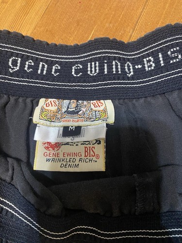 Vtg 80s Gene Ewing Bis Wrinkled Rich Denim Pleated Pants I Magnin M Faded Black - Picture 3 of 6