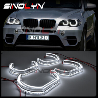 DTM M4 Style Crystal LED Angel Eyes Halo DRL For BMW X5 E70 Headlight Retrofit