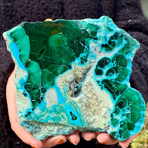 1.59LB Rare natural high-quality blue-green silicon peacock stone restoration - 第 11/12 張圖片