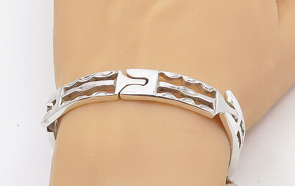 MEXICO 925 Sterling Silver Vintage Shiny Bar Hinge Link MEXICO 925 Sterling Silver Vintage Shiny Bar Hinge Link