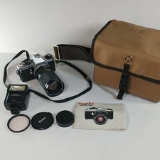 Pentax ME Super 35mm SLR Camera Lot With Manual 28-85mm Lens Flash  Camera Bag