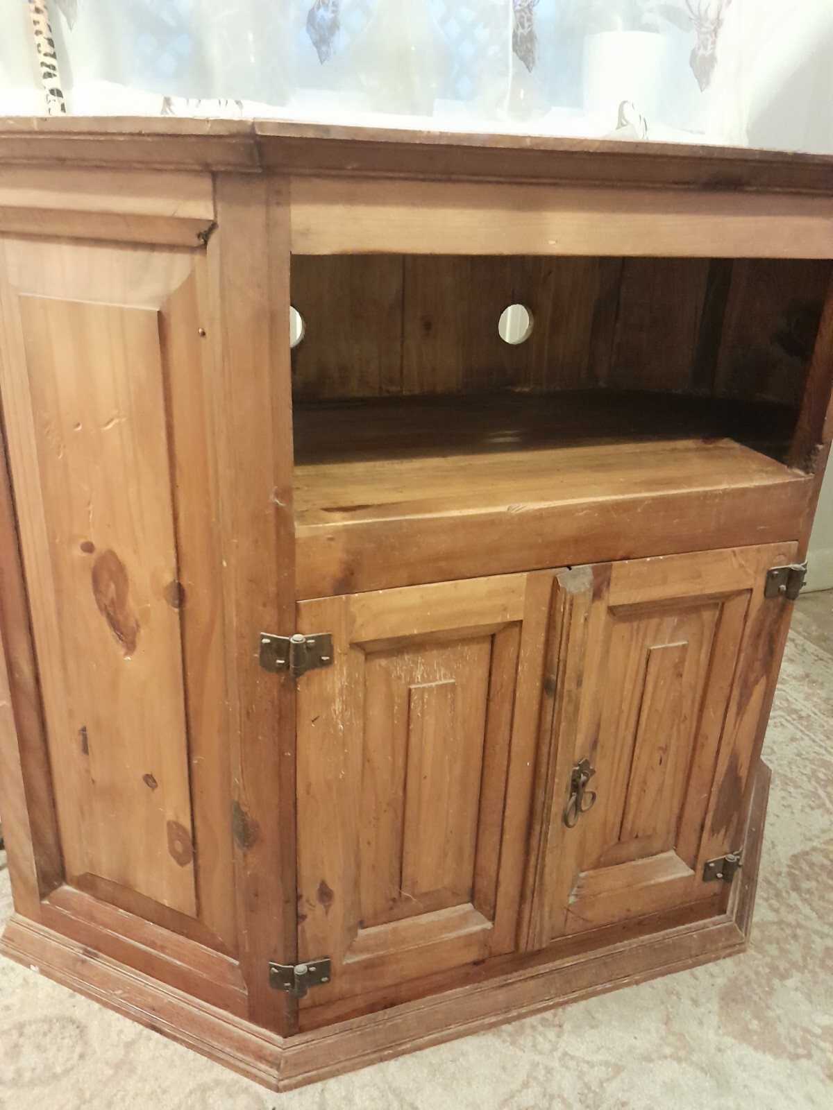 Solid pine TV Corner Unit eBay