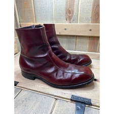Mason Shoes Burgundy Red Leather Boots Mens US10 D Inside Zipper Goodyear