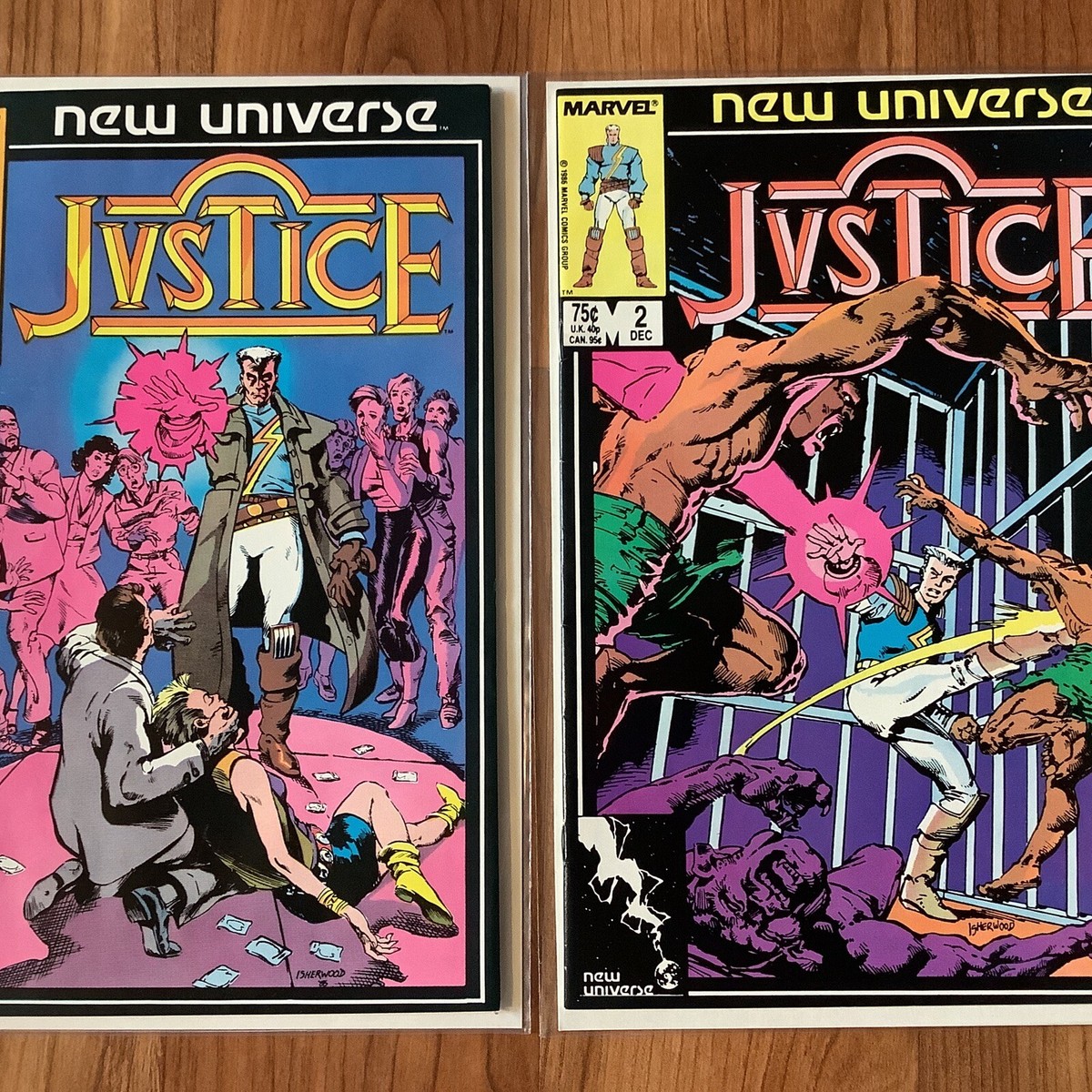 JUSTICE # 1 + #2 MARVEL NEW UNIVERSE 1986 - KEY COMIC 1st
