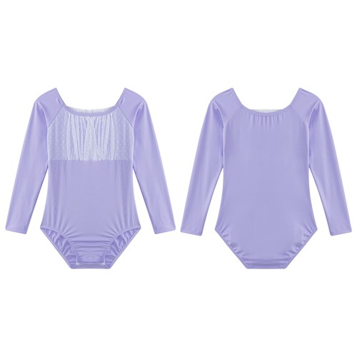 Kids Girl's Rompers Gymnastic Bodysuits Long Sleeve Jumpsuits One Piece Ballet - Picture 17 of 40