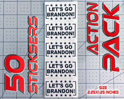 ''LETS GO BRANDON'' 50 Pack Stickers IMPEACH Anti FJB Joe Biden Sucks Prank Gag