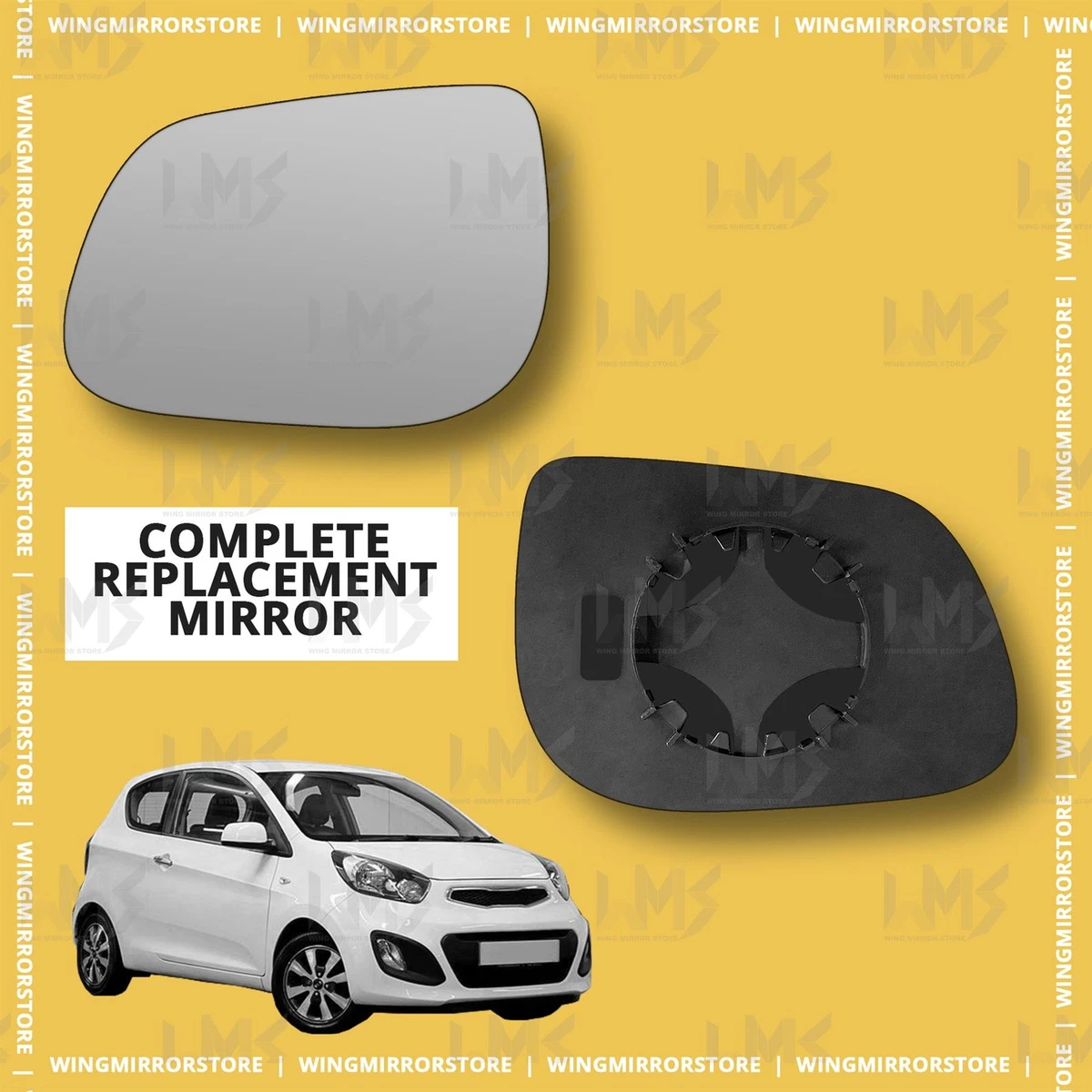 Kia Picanto Left Passenger wing mirror glass 2011 2023 door side
