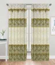 2 Panels Embossed Maple Rod Pocket Window Curtain Panel Drape 281030