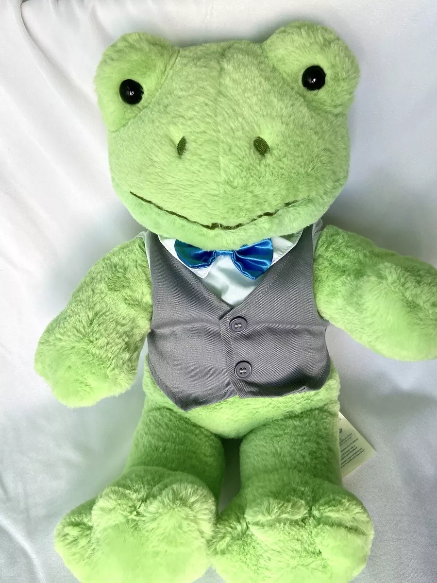 Build A Bear Spring Green Frog 17 Plush Stuffed Animal in rare Tuxedo