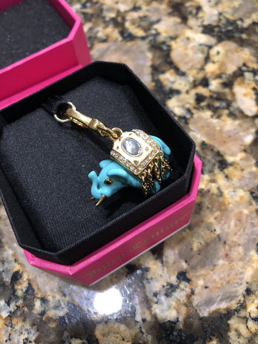 Juicy Couture Lucky Royal Elephant 3d Blue Gold Charm Juicy Couture Lucky Royal Elephant 3d Blue Gold Charm
