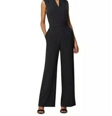 tahari by asl raised collar sleeveless solid crepe jumpsuit