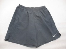 NIKE DRI-FIT Size L Womens Black Stretch Waist Lined Athletic Running Shorts 704