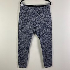 Lysse Animal Print Cotton Jacquard Leggings Size XL Blue