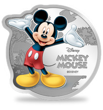Pamp Mmtc Disney Mickey Mouse 1 oz Colorized Silver Coin (Capsule, Box, Coa)