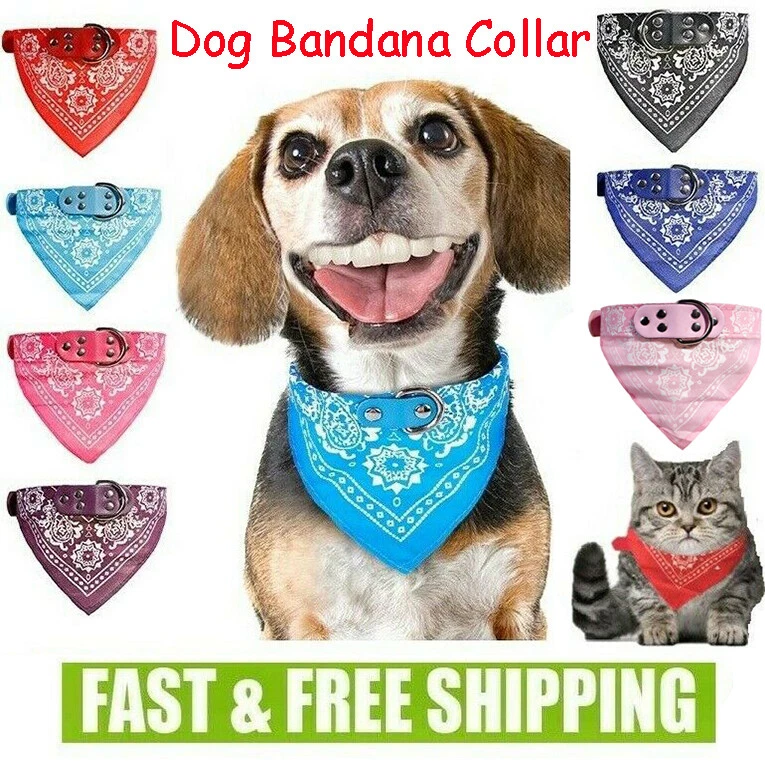 Cute Adjustable Dog Bandana Collar Puppy Cat Pet Neckerchief Neck Scarf Ties↔ - Image 3 of 4