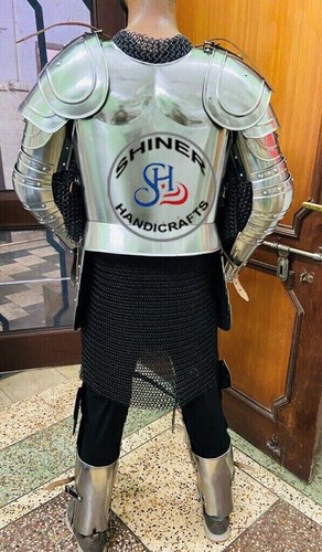 Medieval Full Body Suit Of Wearable Silver Polish Armor For Cosplay/Roleplay - Picture 8 of 9
