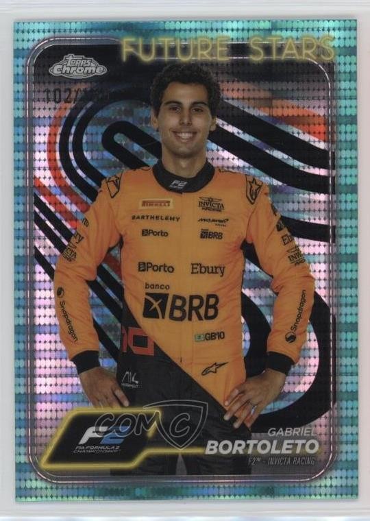 2024 Topps Chrome Formula 1 Aqua Sonar Refractor /150 Gabriel Bortoleto #28 1i3m