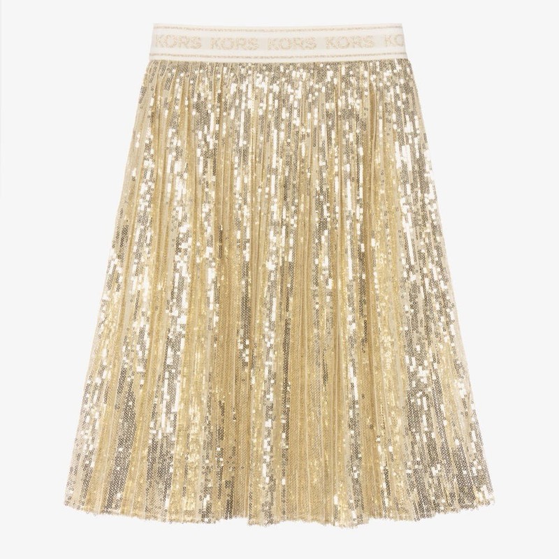 Michael Kors Kids Teen Girls Gold Sequin Skirt
