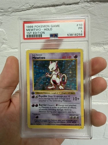 1st Edition Mewtwo Base Set PSA 1