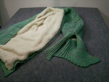 Mermaid Tail Blanket Green Knit Sherpa Lined Mermaid Throw Cozy Fish Tail Blanke