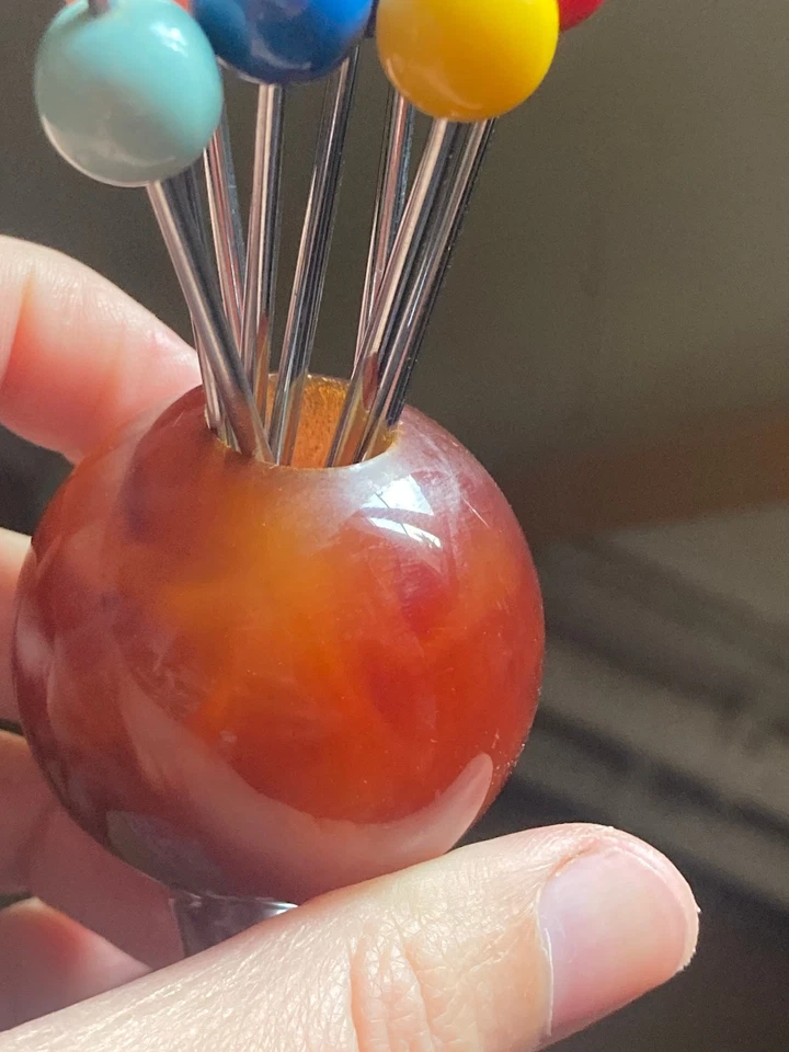 Superbe porte pique ancien en bakélite Catalin ? Art déco, rare ! 20/30's - Photo 3/4