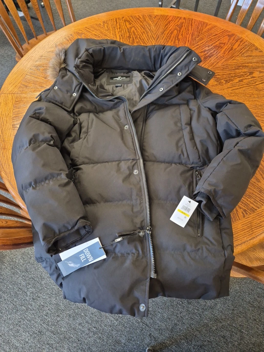Men’s Andrew Marc New York Insulated Down Fill Hooded Parka Size Mens Medium
