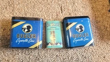 Vintage Lot Of 2 Bugler Tin Cigarette Case Empty With Papers 