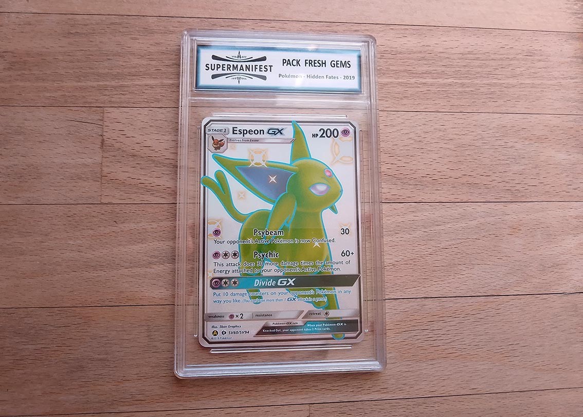 Pokemon Hidden Fates 2019 - Espeon GX - SV60/SV94 - Supermanifest Pack Fresh Gem