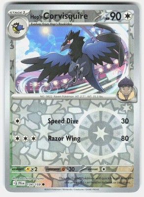 HOP'S CORVISQUIRE 134/159 COMMON JOURNEY TOGETHER POKEMON REVERSE HOLO NM/M