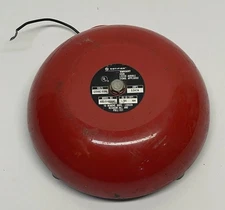 Notifier Fire Alarm Bell Emhart 486N Vintage RED 120V KBS-6-120VAV TESTED WORKS