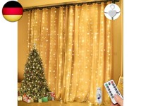 Lezonic LED Lichterketten Vorhang 3X3M, 300Leds Lichtervorhang Innen