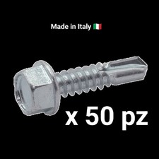 SET 50 VITI INOX AUTOPERFORANTI D 6,3 x22 TESTA ESAGONALE FLANGIA AUTOFILETTANTI