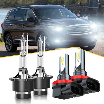 For Infiniti QX60 2014-2015 D2S HID Xenon Headlight Hi-Lo H11 LED FogLight Bulbs