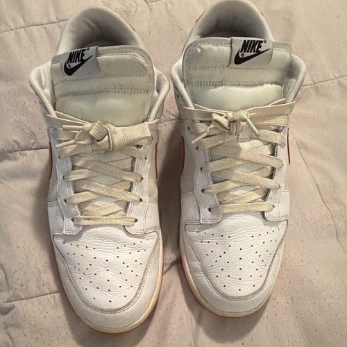 Nike Dunk Low Nike By You Custom White/Orange/Red Colorblock Leather Sneakers