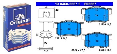 ATE Bremsbeläge Hinten für HONDA INTEGRA JAZZ III PRELUDE IV V S2000 MG MG