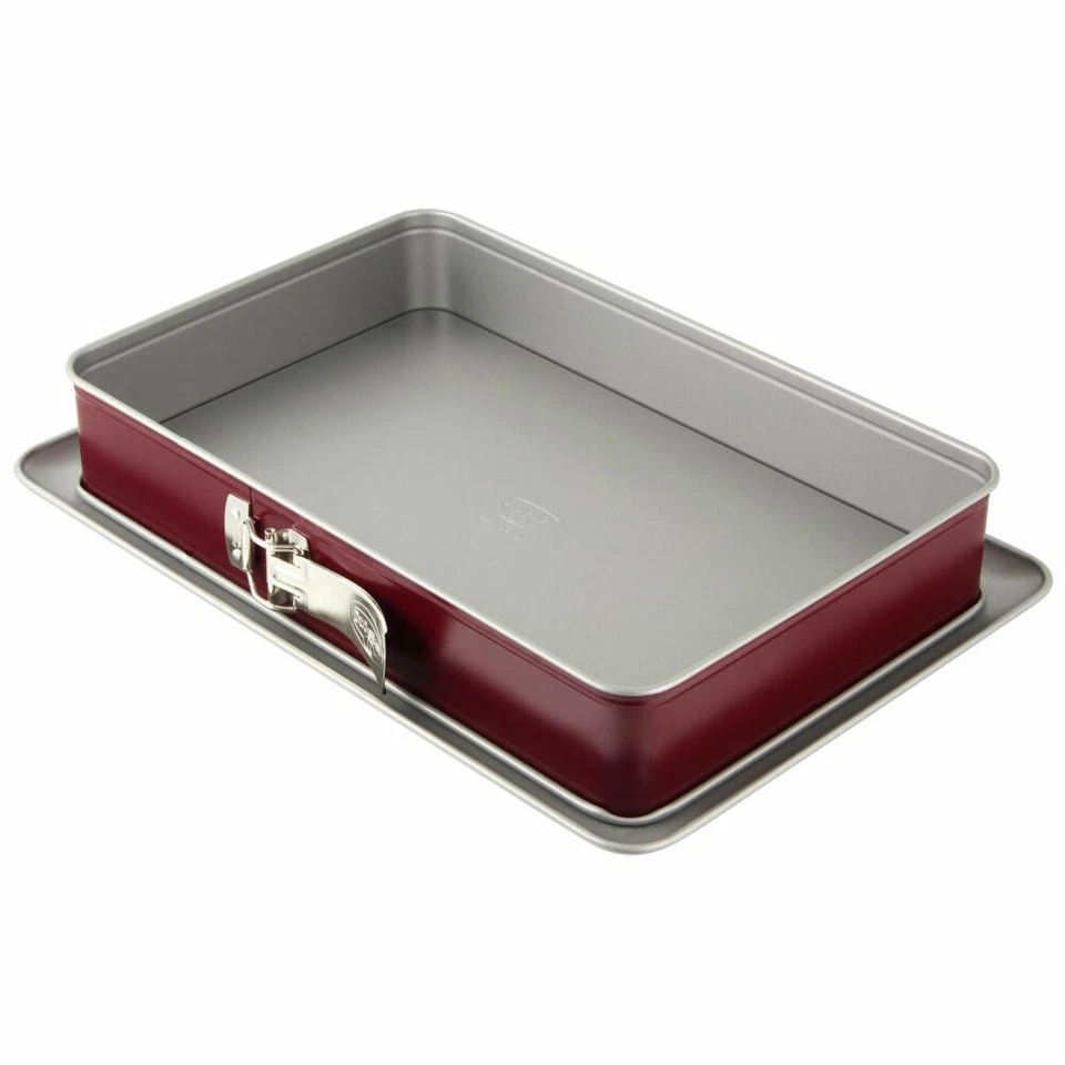 Dr. Oetker Baking Love Bicolour Rectangular Springform Pan Bordeaux Red Silve... - Photo 1/1