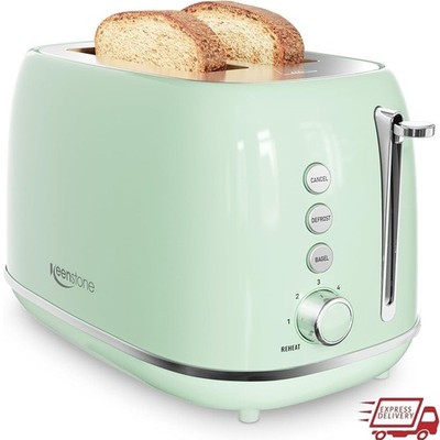 Stainless Steel 2 Slice Toaster Extra Wide Slots 6 Toast Settings Bagel Defrost