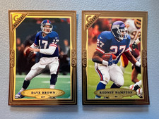 QTY: (x2) 1997 Topps Gallery - GIANTS - Dave Brown #127 + Rodney Hampton #99