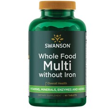 Swanson Whole Foods Formula Multivitamin  Mineral Without Iron Tablets 90 Count