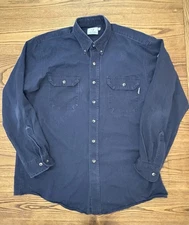 Tyndale FR Men’s XL Navy 8 Cal 2 Cat NFPA 2112 Long Sleeve Button Shirt