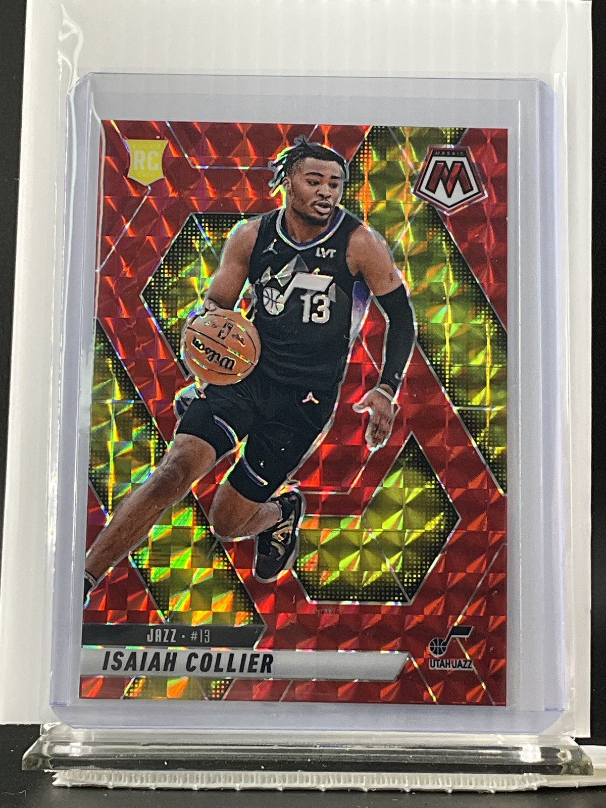 2024-25 Panini Mosaic #222 Isaiah Collier Red Mosaic - RC - 21924