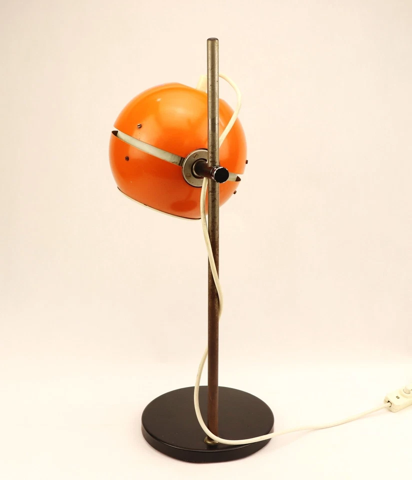 DDR Schreibtisch Kugel Lampe orange AKA VEB Wohnraumleuchten 60/70er Eyeball - Bild 4 von 4