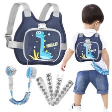 Toddler Harness Leash Reflective Anti Lost Wrist Link, Cute Navy Blue