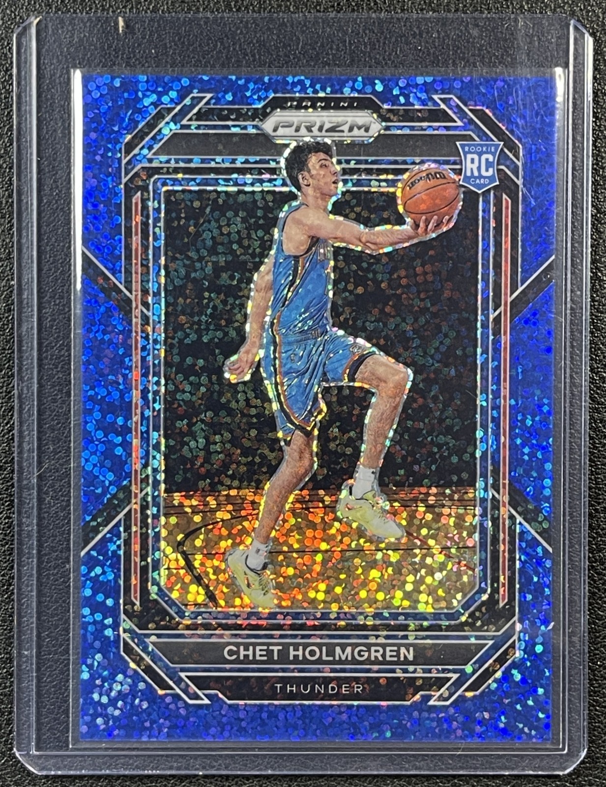 CHET HOLMGREN 2022-23 PANINI PRIZM #266 ROOKIE BLUE SPARKLE RC 85/144